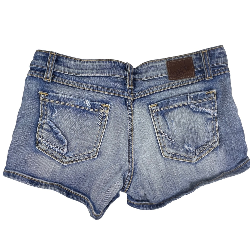 BKE Stella Denim Shorts Womens 30 Blue Distressed Low Rise Stretch - Picture 3 of 9